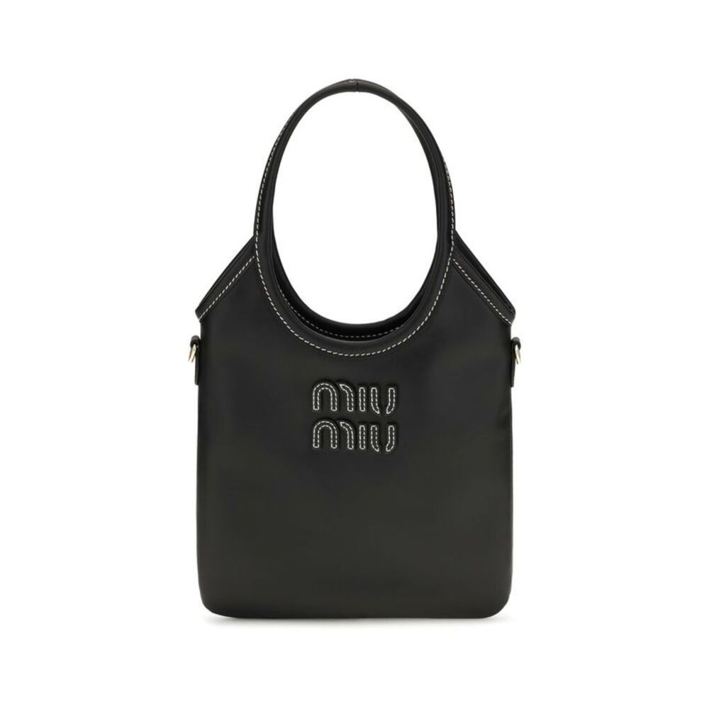 Miu Miu Black Calf Leather Bos Taurus Women's Handbag